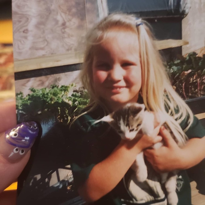 Young Bree with Kitten